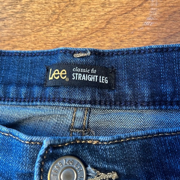 Lee Dark Blue Petite Straight Leg Jeans - Picture 2 of 8